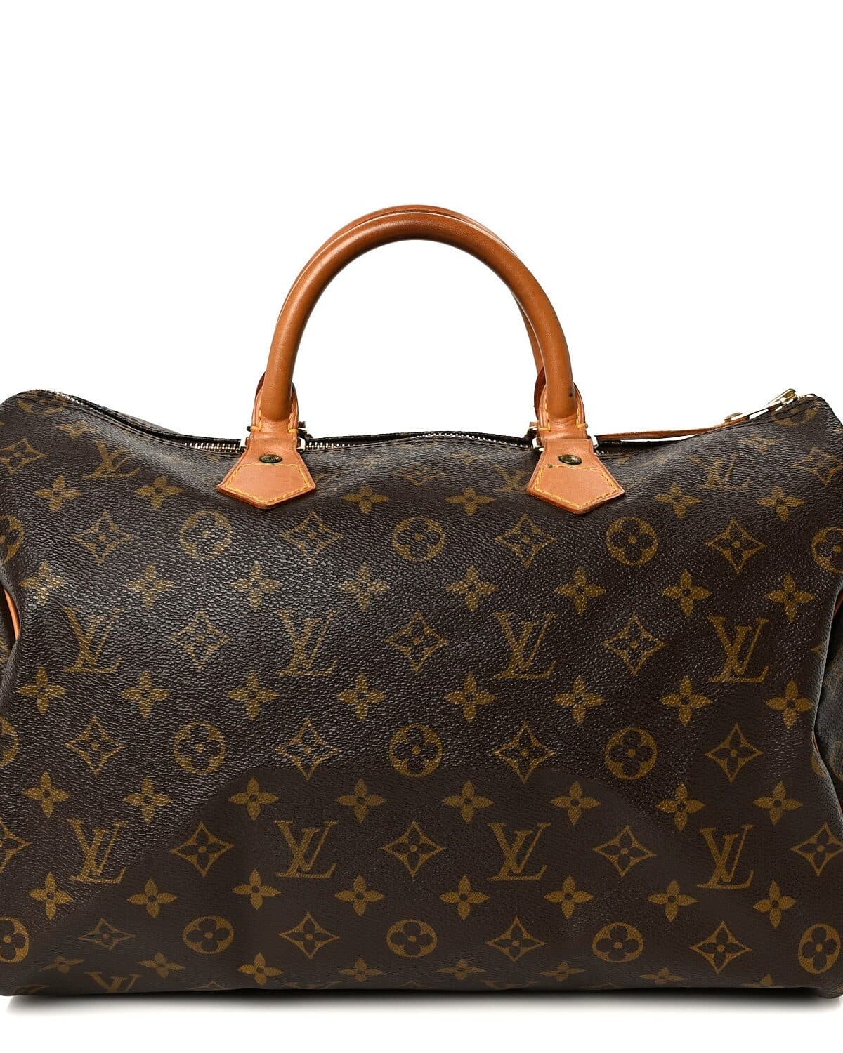 A Louis Vuitton monogram canvas Speedy with tan leather handles